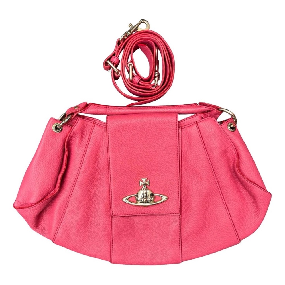 SOLD LIVE! Ultra Rare! Vivienne Westwood Pink Geunine Leather Hobo Bag! 17X10